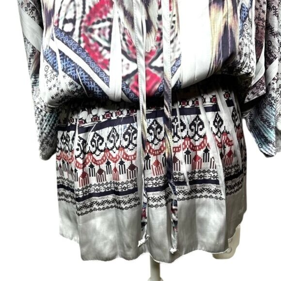 Mandee Boho Chic Printed Tunic Lightweight Flowy Design Top Large - Picture 10 of 10